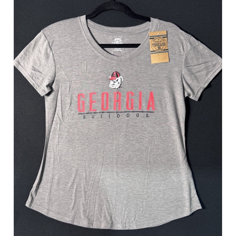 Georgia Bulldogs Short Sleeve Womens T Shirt Small Gray New College
